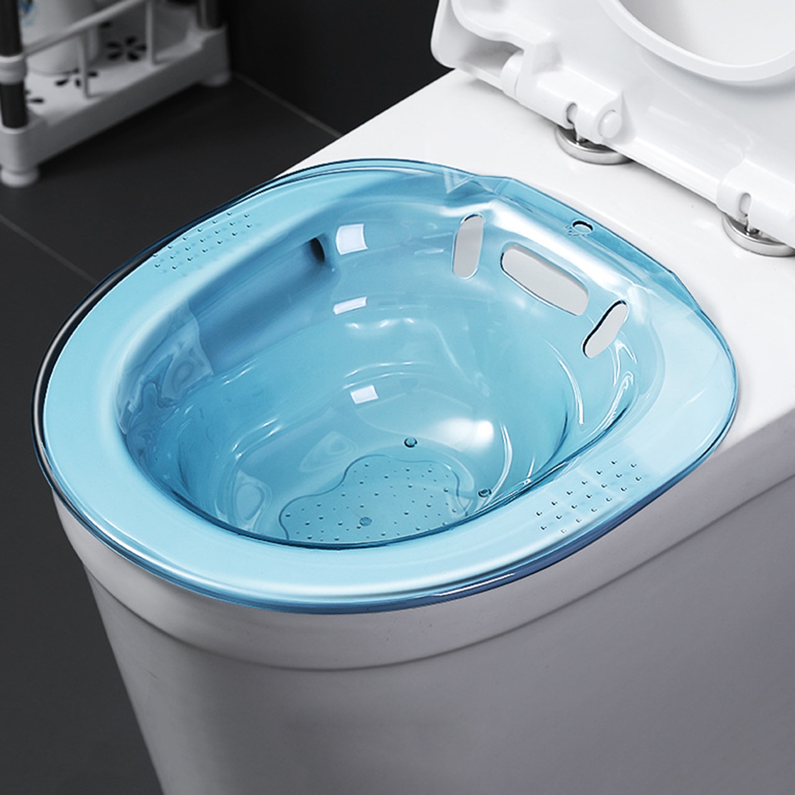 Skymirror Hemorrhoids Sitz Bath Large-Capacity Wide Seating Area Anti-Overflow Toilet Wide Seat Universal Fit Sitz Bath